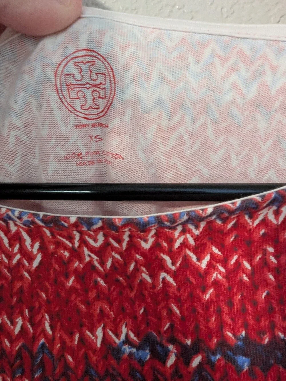 Tory Burch Red, White & Blue Print, Size Xs